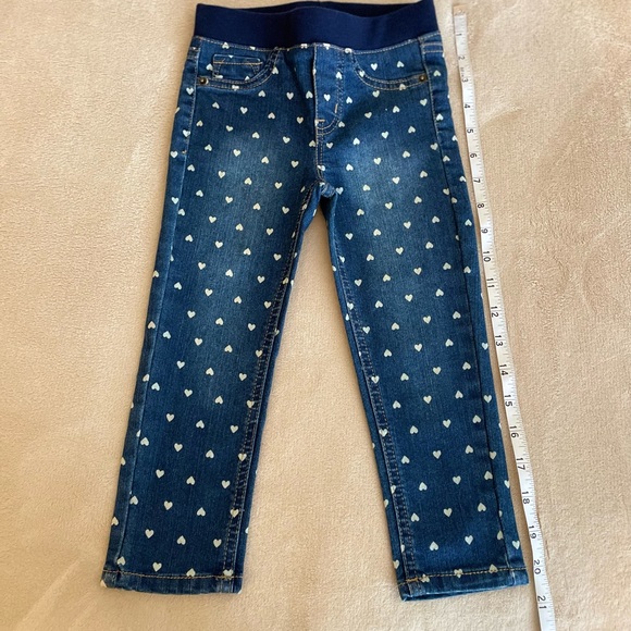 Cat and Jack Hearts Slip-On Denim Toddler Jeggings - Size 3T - Picture 6 of 10